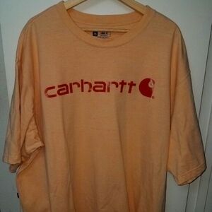 Carhartt Logo Men's Big & Tall Light Orange Color Logo Tee Size 2XLT